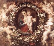 RUBENS, Pieter Pauwel Madonna in Floral Wreath Sweden oil painting reproduction